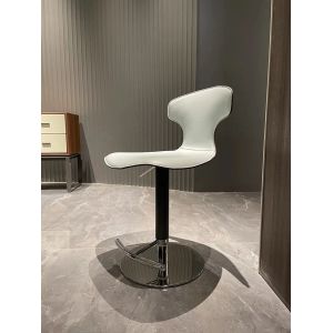 Adjustable Stylish Bar Stools Modern White Minimalist SS Base For Casual