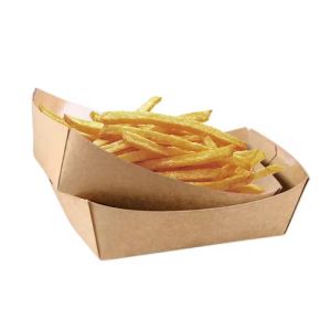 Custom Printing Biodegradable Boat Shape French Fry Container Takoyaki Tray