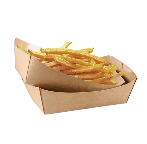 Custom Printing Biodegradable Boat Shape French Fry Container Takoyaki Tray