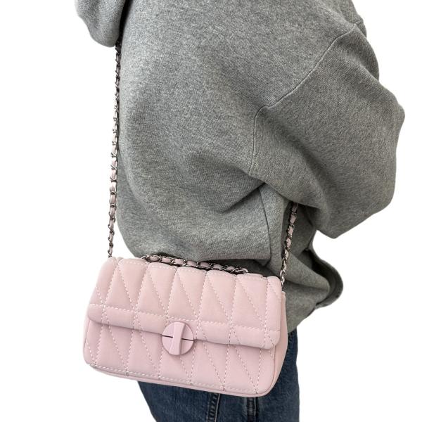 2024 SPRING/SUMMER NEW HIGH-GRADE TEXTURE SMALL BAG FEMALE DIAMOND CHAIN SHOULDER UNDERARM BAG