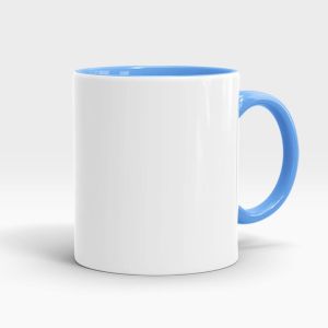 11oz White Ceramic Sublimation Coffee Mug with Colored Inside And Handle