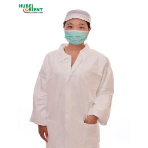 Breathable Tyvek Disposable Lab Coats With Shirt Collar