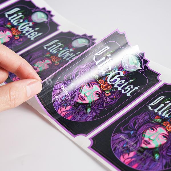 Buy Customized Holographic Metallic Cosmetics Labels Vegan Holographic Sticker at wholesale prices