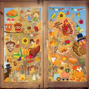 Quality Luminous Electrostatic Window Stickers Turkey Maple Leaf Window Sticker for sale