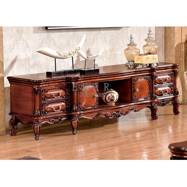 Buy luxury carved wood living room furniture classic tv stand at wholesale prices