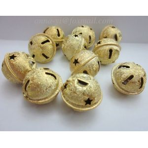 frosting wrinkle golden star jingle bell in Iron metal material
