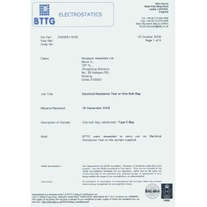 SINOPACK INDUSTRIES LTD Certifications