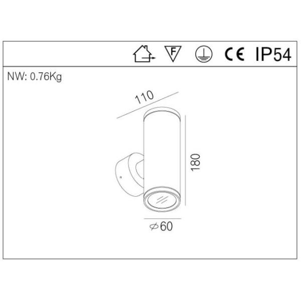 Auminum Surface Mounted 6W COB Led Wall Light Outdoor Waterproof Flexible
