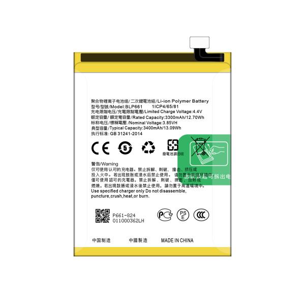 Double IC Protection 3400mAh BLP661 A3 Battery for OPPO A3 A3m F7 CPH1821 Mobile Phone
