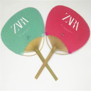 Round Paper Foldable Hand Fans Customized Paddle Hand Fans 15Inch