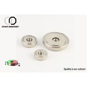 China Customized Radial Pot Magnet , Creative Eye Screw Neodymium Cup Magnets on sale