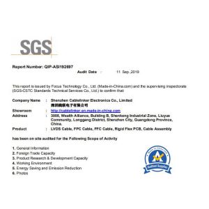 Shenzhen Cablelinker Electronics Co., Limited Certifications