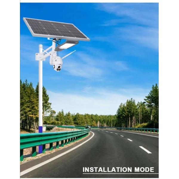 60w Gps Tracker Solar Power Light Outdoor Pathway Lighting Gps Cctv Camera All Black Luminous White