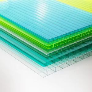 China Clear 2mm 4mm 6mm UV Twin Wall Anti Scratch Plastic Polycarbonate Sheets 2mm Twin Wall Polycarbonate Sheets on sale