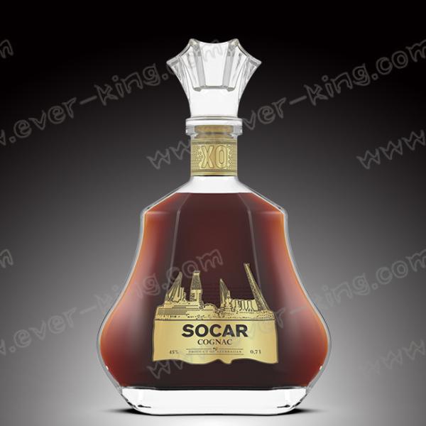 Buy ISO9001 2015 Transparent Oval Cognac Glass Bottle at wholesale prices