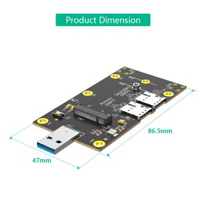 NGFF M.2 To USB 3.0 Adapter With Dual NANO SIM Card Slot For 3G / 4G / 5G Module