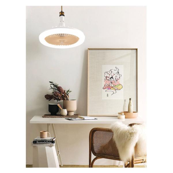 LED Aromatherapy Fan Light Bedroom Dining Room Ceiling Fan Light Lighting + Fan 2-In-1 Invisible Fan Pendant Light