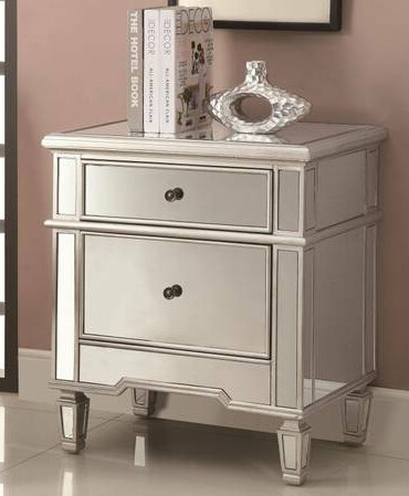 Buy Living Room Mirrored Chests And Nightstands , Clear Glass Mirror Nightstand at wholesale prices