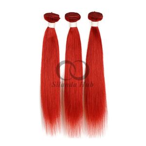 Quality Red Straight Remy Human Hair Bundles Sew In Weave Bundles Brazilian Bundle Deals for sale