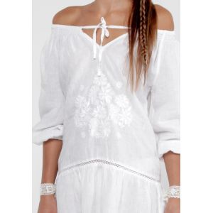 2018 Summer women off shoulder white dress