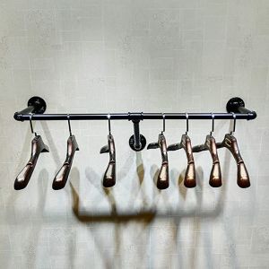 Industrial Pipe Style Rolling Garment Rack