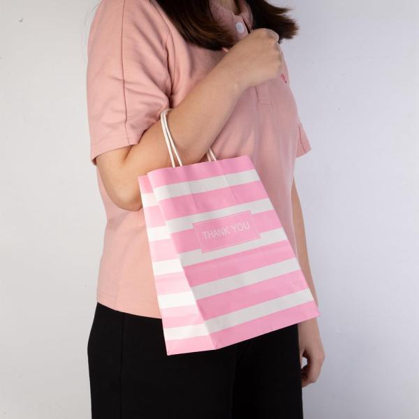 Custom Color Accepted Promotion Kraft Paper Thank You Bag for Wedding Party Store