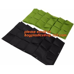 Plant Hangers Felt Flower Growing Bag Plant Pouch Container with 9 Pack Plastic