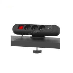 Black / White Clip USB Desktop Socket 3 Ways With CE Certification