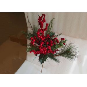 China Christmas Decor 48cm Artificial Pine Picks With Faux Red Berry on sale