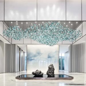 Custom Modern Hotel Lobby Chandelier LED Lighting Elegant Design