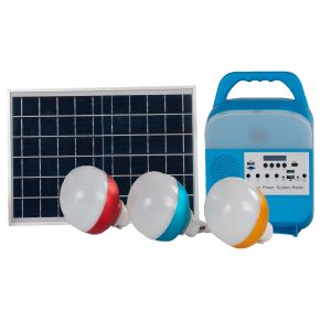 Garden 8000mah 9W*3PCS Solar Light Kits With FM Radio