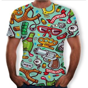 O Neck Adults Full Sublimation Printing T Shirts Anti Pilling Eco Friendly