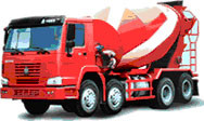White / Red Steel Wearproof Concrete Mixing Equipment Concrete Mixer Trucks 8 x