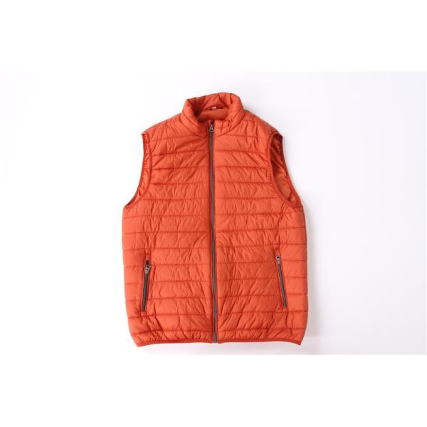 Buy Windproof lightweight orange Mens Black Puffer Gilet 100% Polyester at wholesale prices