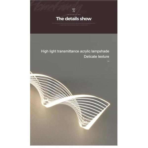 Modern Decoration Acrylic Living Room Restaurant Staggered Modern Ring Crystal Chandelier Glittering Pendant Light