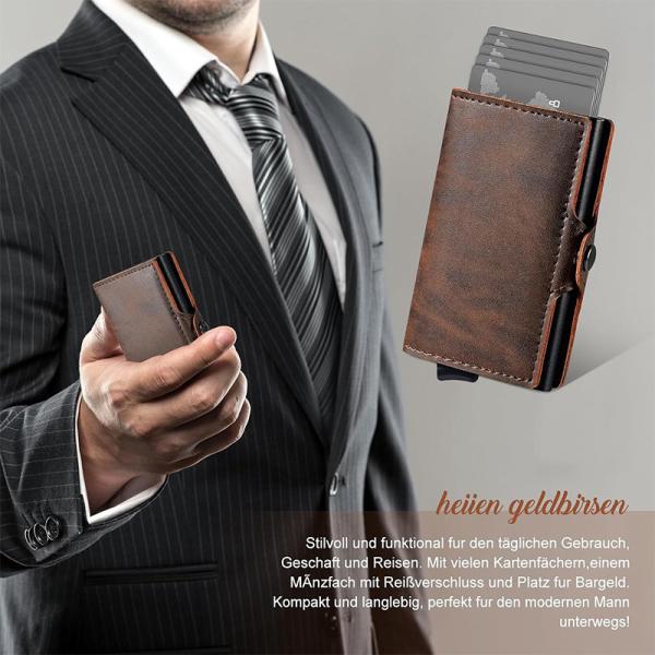 10cm*6.6CM*1.5CM Mens Wallet Carbon Fiber RFID Blocking Bifold with ID Window OEM/ODM