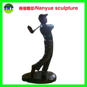 customize size figurine souvenir golf man statues sculpture  by fiberglass bronze color