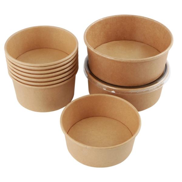 Buy Disposable Kraft Paper Bowls Takeaway Packaging Meal Bowl Customized LOGO at wholesale prices
