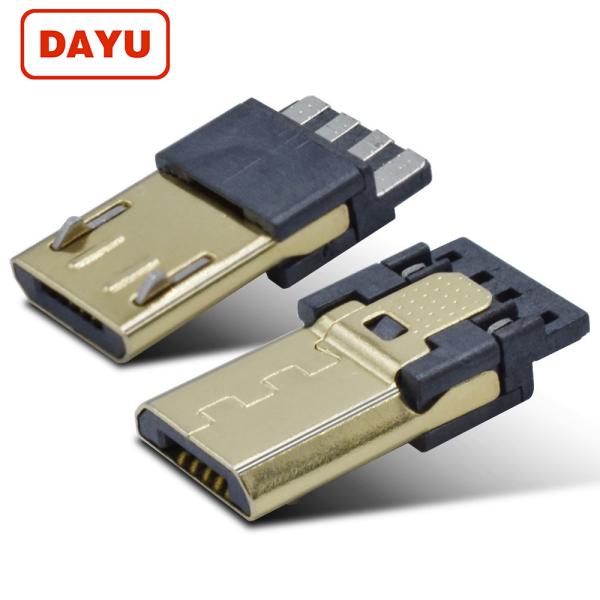 Buy USB 2.0 Male 4 Pin Micro Connector Golden Color Wire USB Mobile Cable at wholesale prices