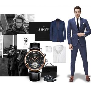 J030-4 KINYUED Mens Automatic Mechanical Watch Tourbillon Leather Waterproof