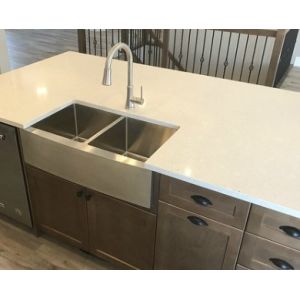 Brushed Surface Apron Stainless Steel Kitchen Sink Double Bowl No Faucet