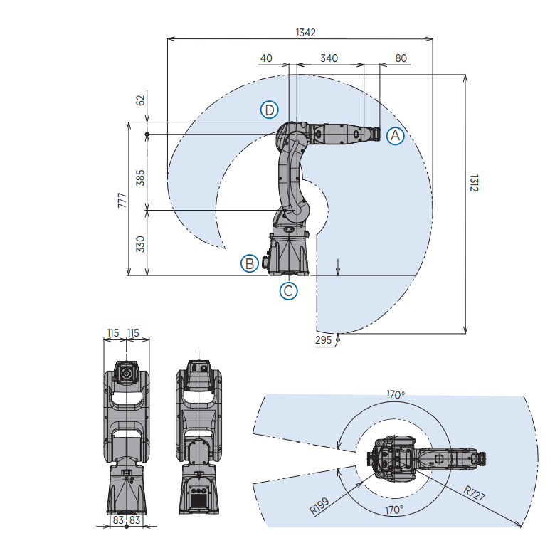 DH Robotics Grippers Part Transfer Robot Yaskawa Motoman GP7 GP8 6 Axis Assembly