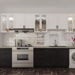 European Style Custom Lacquer Acrylic Finish Solid Wood Kitchen Cabinet