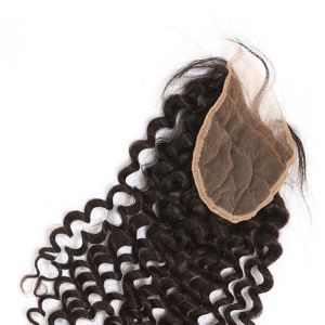 Brazilian Virgin Hair Curly Texture Top Lace Closure 4"x4" Lace Size for Black