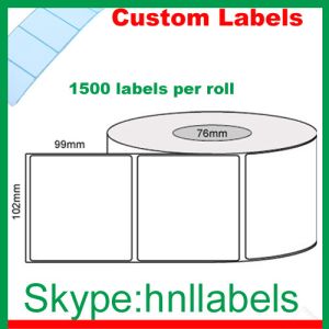 Quality Thermal Transfer Labels 102mmX99mm/1 Plain Transfer Roll Permanent, 1,500Lpr, 76mm core for sale