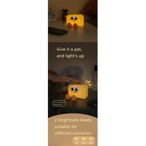 Factory Wholesale Soft Cheese Silicone Baby Nursery Lamp Sensitive Tap Control 7 Single Colors Night Light For Kids