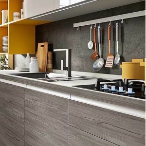 Wood Wall Hanging Cabinets Kitchen Finished Prefabricated Modular Solid Wood