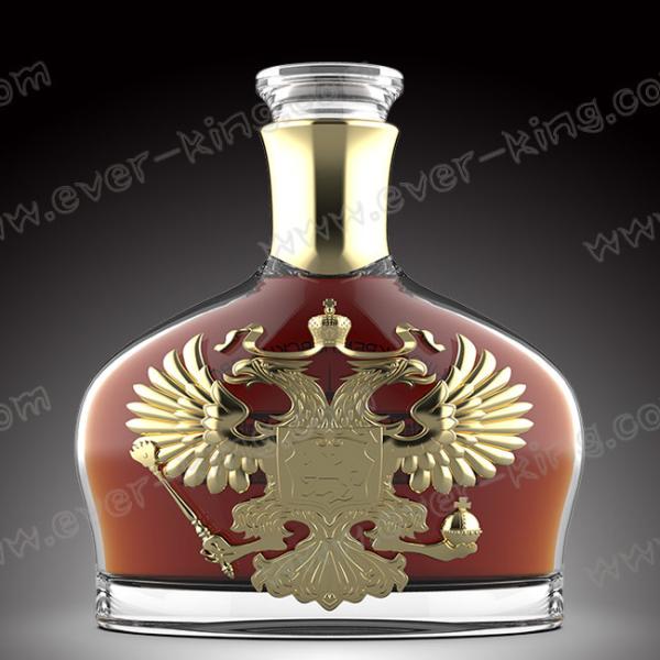 Buy Metal Label Screen Printing 1.5L Rum Glass Bottle at wholesale prices