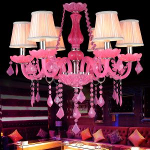 Pink Crystal Chandelier Low Price For Bar Foyer Living room Decor ( WH-CY-22)