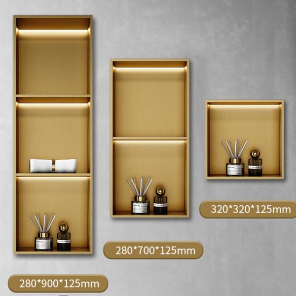 Electroplated Stainless Steel Shower Niche with Waterproof LED Strip Lights Materials